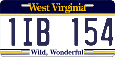 WV license plate 1IB154