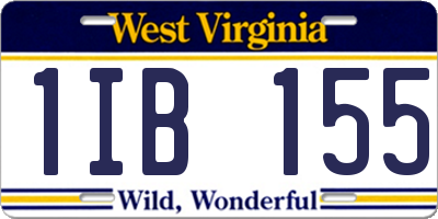 WV license plate 1IB155