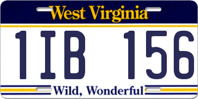 WV license plate 1IB156