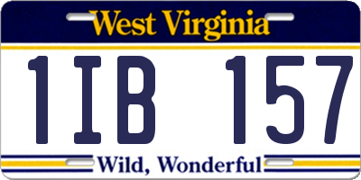 WV license plate 1IB157