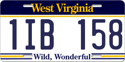 WV license plate 1IB158