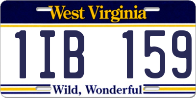 WV license plate 1IB159