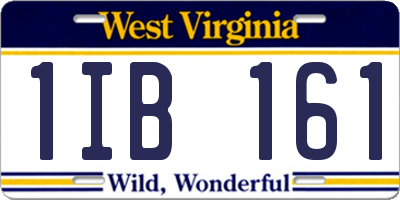 WV license plate 1IB161