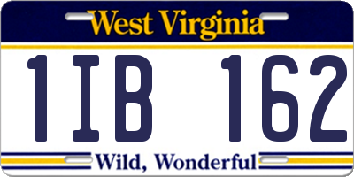 WV license plate 1IB162
