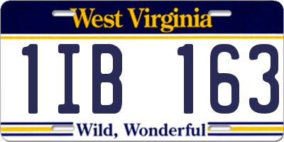 WV license plate 1IB163