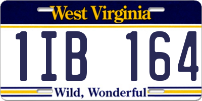 WV license plate 1IB164