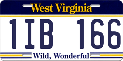 WV license plate 1IB166