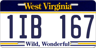 WV license plate 1IB167