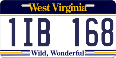 WV license plate 1IB168