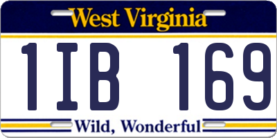 WV license plate 1IB169