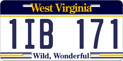 WV license plate 1IB171