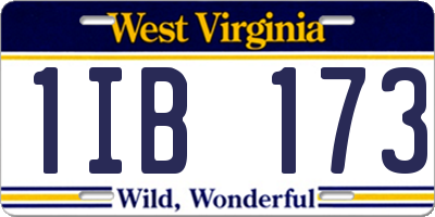 WV license plate 1IB173