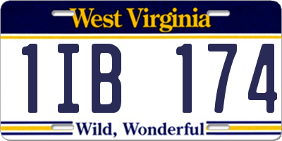 WV license plate 1IB174