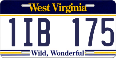WV license plate 1IB175