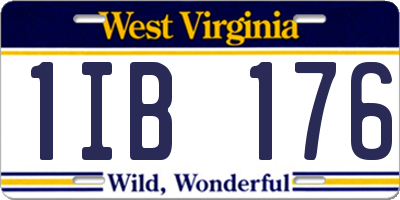 WV license plate 1IB176