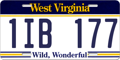 WV license plate 1IB177