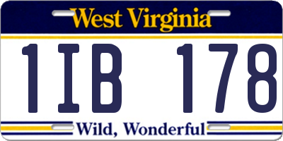 WV license plate 1IB178