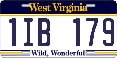 WV license plate 1IB179