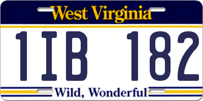 WV license plate 1IB182