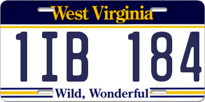 WV license plate 1IB184