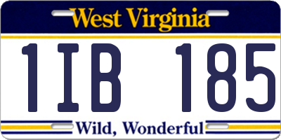 WV license plate 1IB185