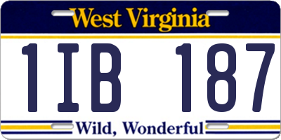 WV license plate 1IB187
