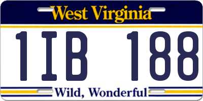 WV license plate 1IB188