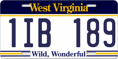 WV license plate 1IB189