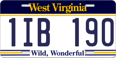 WV license plate 1IB190