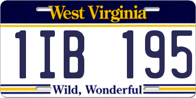 WV license plate 1IB195