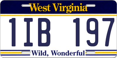 WV license plate 1IB197
