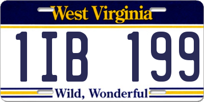 WV license plate 1IB199