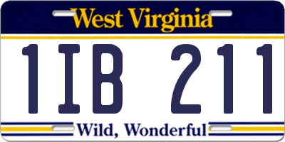 WV license plate 1IB211