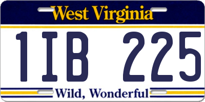 WV license plate 1IB225