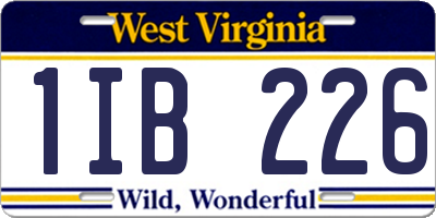 WV license plate 1IB226