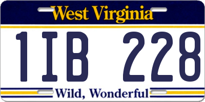 WV license plate 1IB228