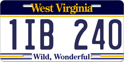 WV license plate 1IB240