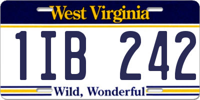 WV license plate 1IB242