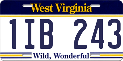 WV license plate 1IB243