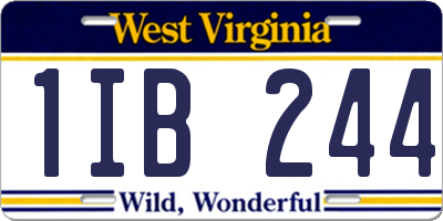 WV license plate 1IB244