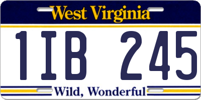 WV license plate 1IB245
