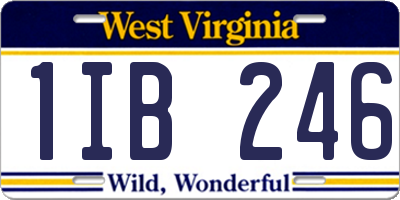 WV license plate 1IB246