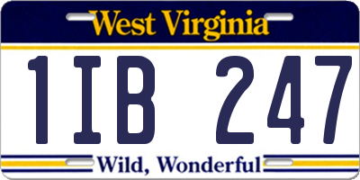 WV license plate 1IB247