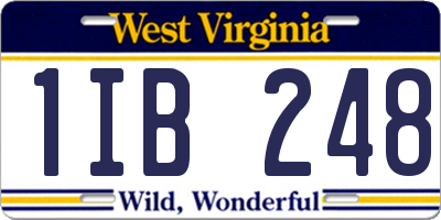 WV license plate 1IB248