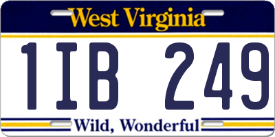 WV license plate 1IB249