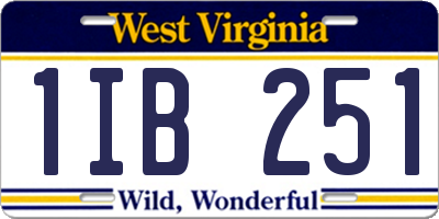 WV license plate 1IB251