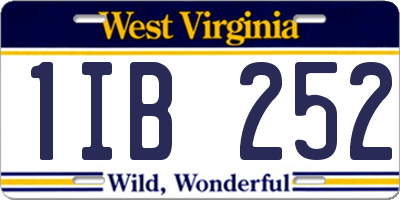 WV license plate 1IB252