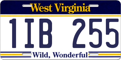 WV license plate 1IB255