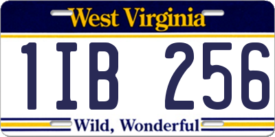 WV license plate 1IB256