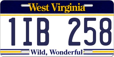 WV license plate 1IB258